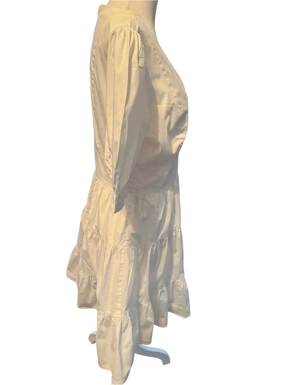 Women’s Michael Michael Kors white lined mini tiered dress EUC Size Medium